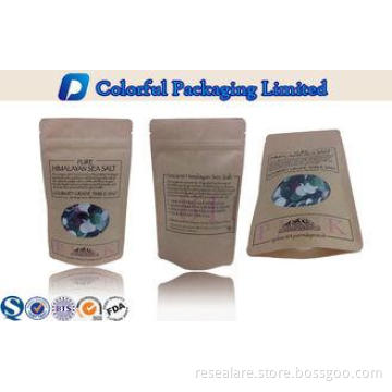 OEM Plastic lined Reusable Kraft Paper Stand Up Pouch With
